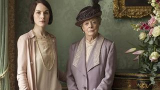 Dame Maggie Smith as Violet Crawley (R) alongside Michelle Dockery as Lady Mary Crawley in Downton Abbey