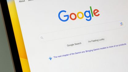 Google search on a laptop display