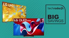 4k smart tvs against blue background