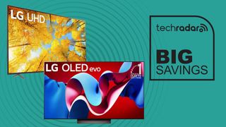 4k smart tvs against blue background